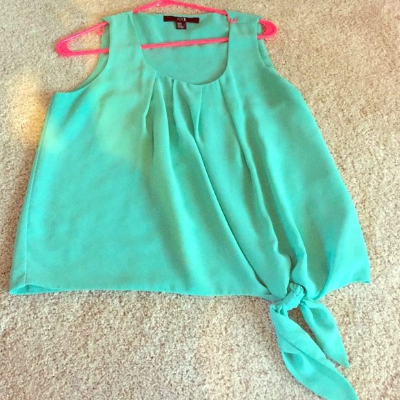 Turquoise side tie top