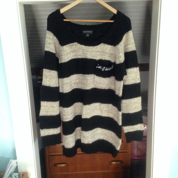 Forever 21 Sweaters - Black and cream striped sweater!