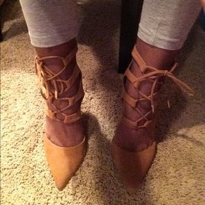 Chestnut Pointed Toe Pumps