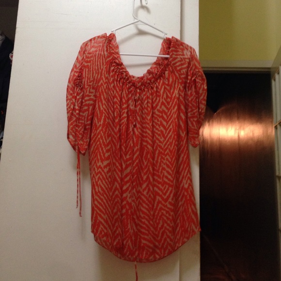 Milly Orange and beige zebra print shirt