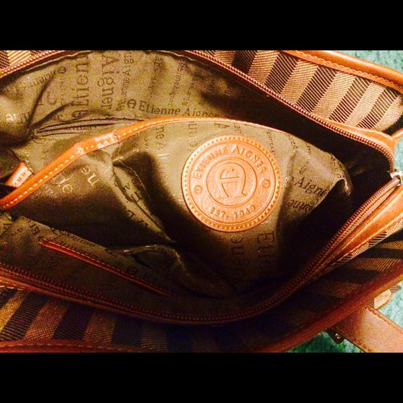 Attienne Aigner Canvas Handbag. Large Sized. - Picture 4 of 4