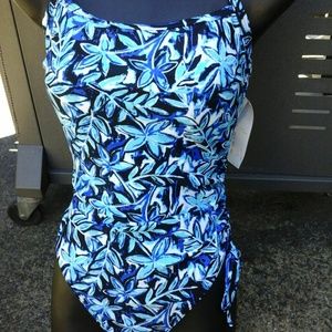 Blue and black swimsuit