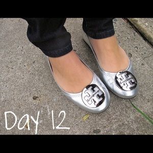 Tory Burch Silver Flats