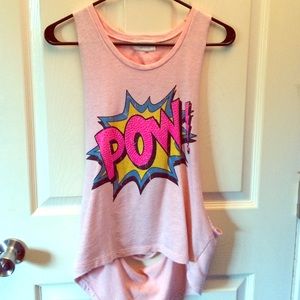 POW! Fun, comic book style cutoff top