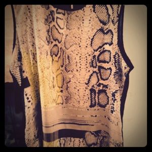 Snakeskin Vince Camuto Sleeveless Sheer Summer Top