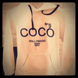 Used Trendy Faux Chanel COCO White Sweatshirt