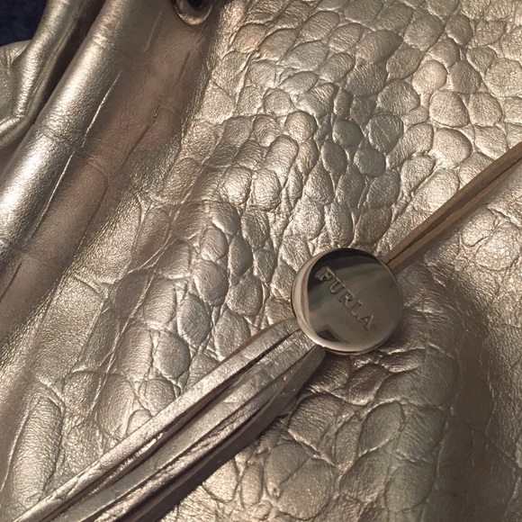 Furla Silver Leather Tote - Picture 2 of 4
