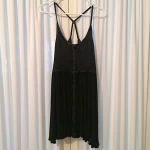 Urban Outfitters Button Up Black Skater Dress