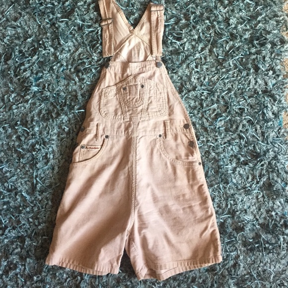vintage tan corduroy overalls