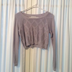 Nasty Gal Long Sleeve Purple Crop Top