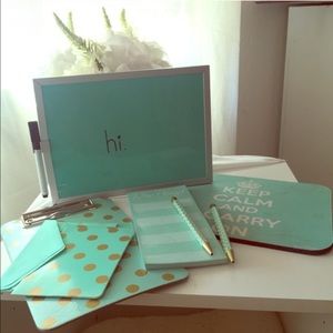 Teal office accessories set