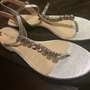 Silver Nine West sandal