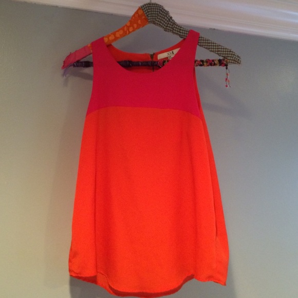 Forever 21 pink/orange high neck top