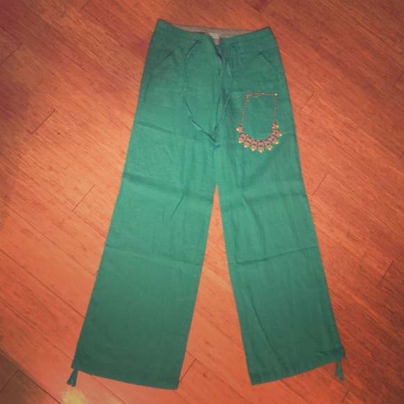 Perfect Brand New Linen Teal Pants