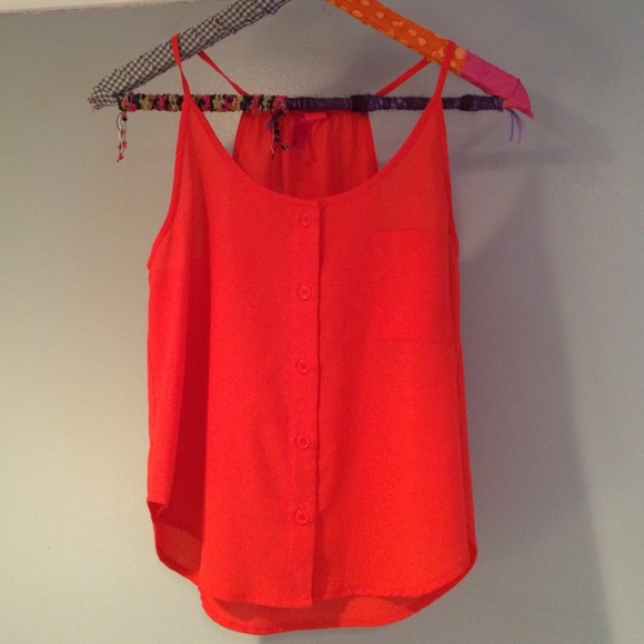 Forever 21 red button up tank