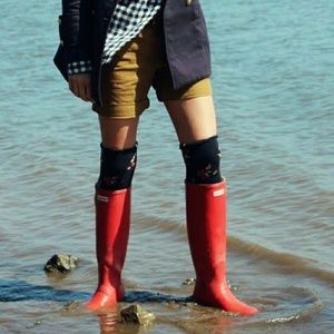 Hunter tall red rain boot