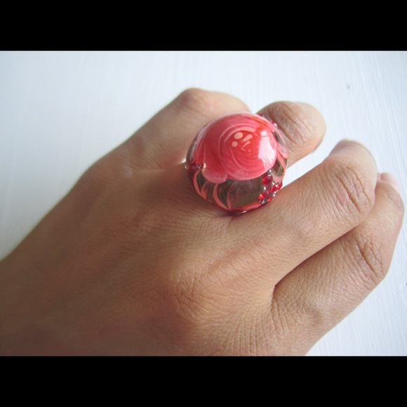Plastic hand painted ring