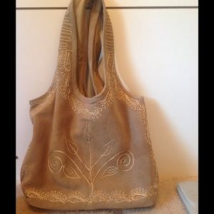 Tan suede purse - rarely used - very beautiful!