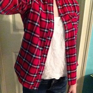 Cute A&F Red Plaid Flannel