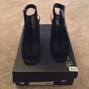 INC sling back open toe bootie