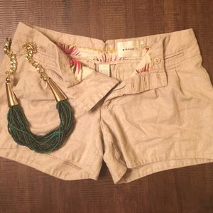 Linen Fine Metallic-flecked Anthropologie shorts