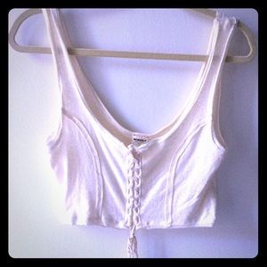 Free People cream colored crop top