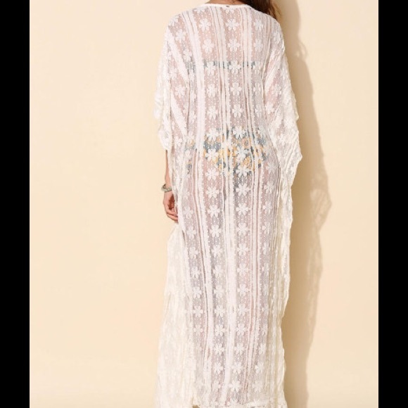 Urban Outfitters Pilyq Crochet Coverup Dress Sz XS - Picture 3 of 4