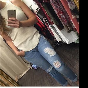 Ripped boyfriend jeans
