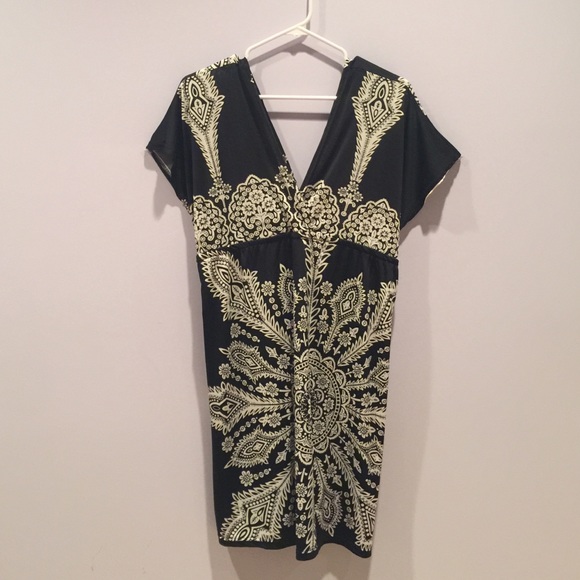 Black and White V-Neck Dress