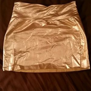 American apperal Gold faux leather mini skirt