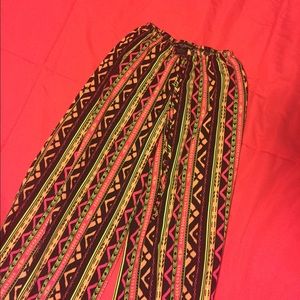 Wide leg tribal pants