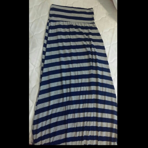 Grey And Blue Maxi Skirt