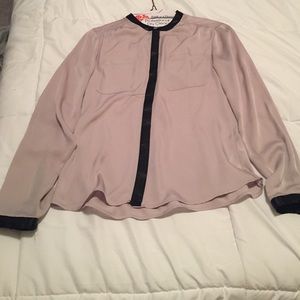 H&M tuxedo silk top