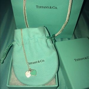 Return To Tiffany Double Heart Tag Pendant Necklac