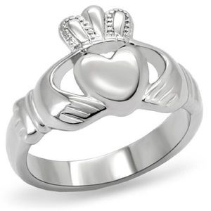 Stainless Steel High Polish Claddagh ring