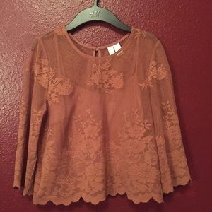 Boxy Mesh Lace Top