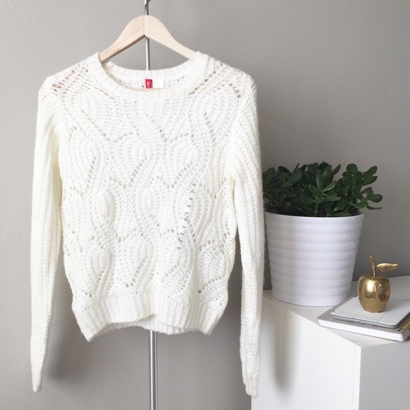 🍩SOLD - H&M | Ivory Open Knit Pullover Sweater - Picture 2 of 3