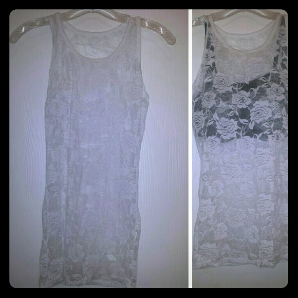 Sexy White Lace Tank - Picture 1 of 3