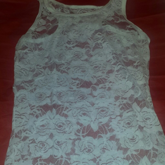 Sexy White Lace Tank - Picture 3 of 3
