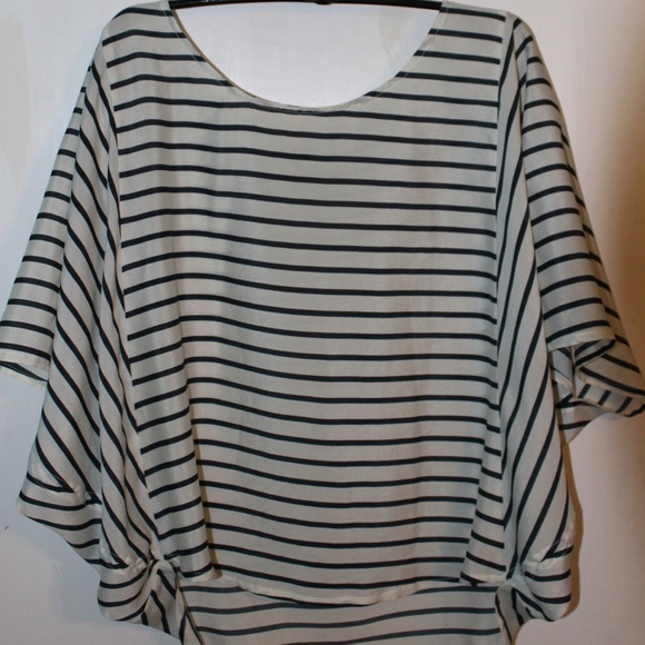 Forever21 Cream & Navy Blouse