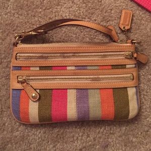 Colorful coach wristlet