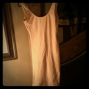 Mini nude bodycon dress