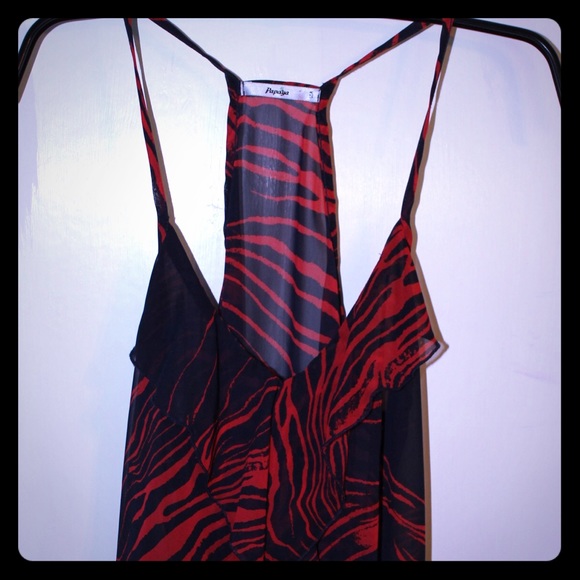 Red&Navy Animal Print Top