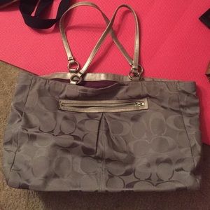 Coach Gabby Signature Big Tote Grey & Purple.
