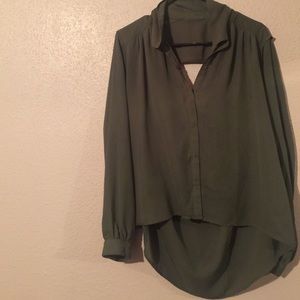 Dark green button down