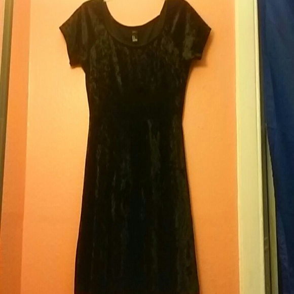 Black velvet skater dress