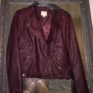 Vegan red leather jacket urban outfitters