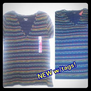 Multi-colored V-neck Tank.