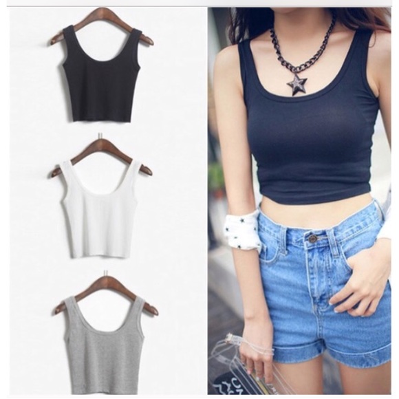 Black Crop Tank Top - Picture 2 of 2