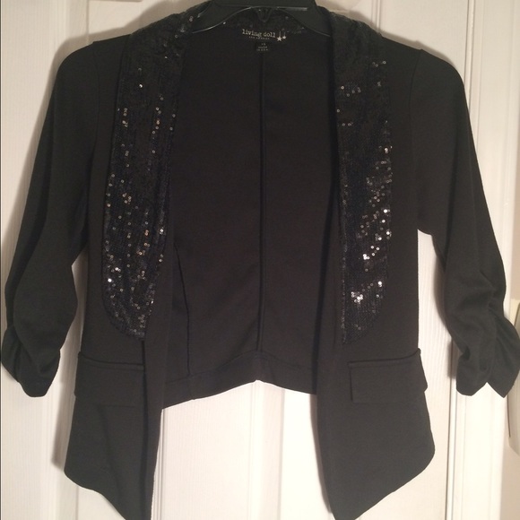 Living Doll black sequined blazer